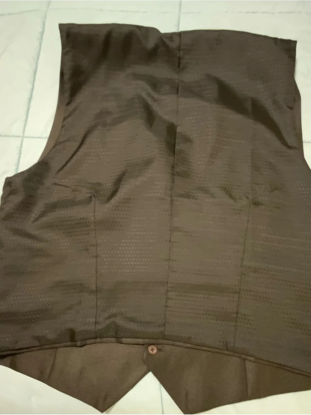Gioberti Formal Suit Vest Dark Brown Fully Lined Textured Pattern Five Button
